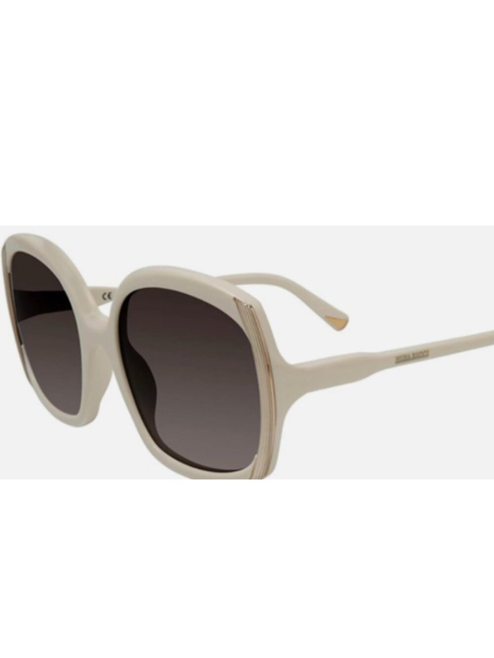 Luxurious RARE Nina Ricci Women's Sunglasses White Gold/Grey Gradient